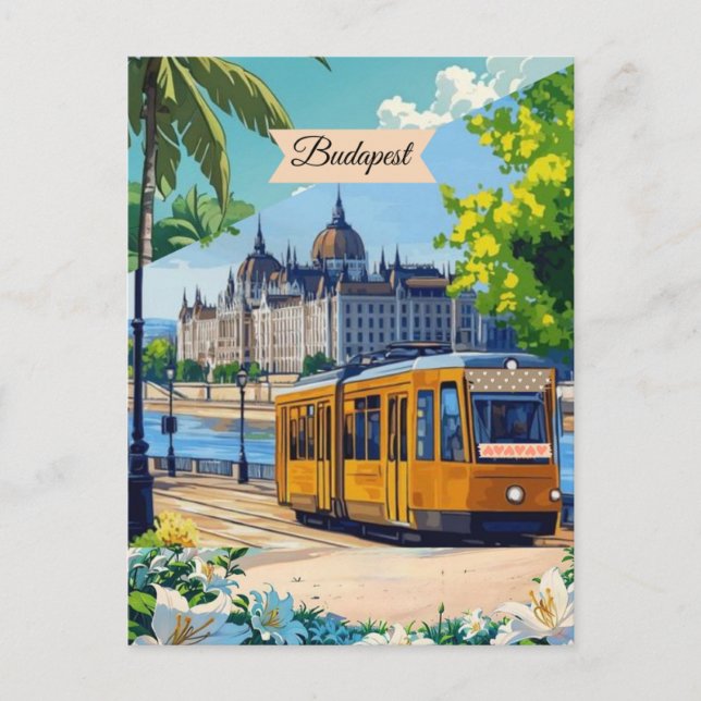 Art de carte postale de voyage à Budapest, carte p (Devant)