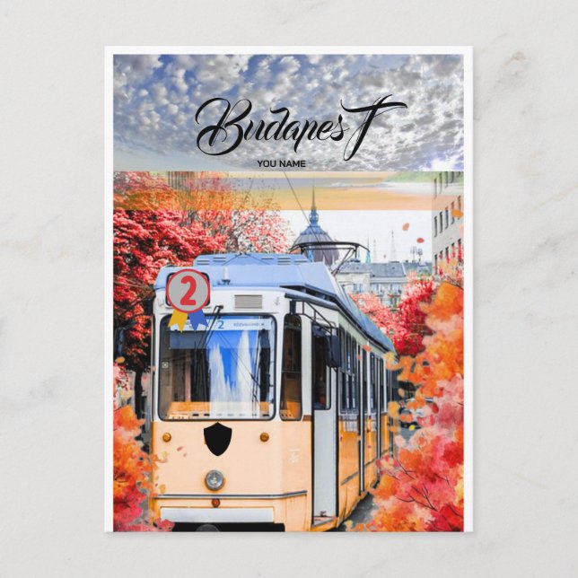 Art de carte postale de voyage à Budapest, carte p (Devant)
