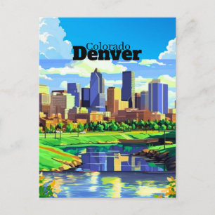 Art de carte postale de voyage à Denver Colorado,