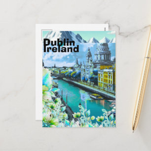 Art de carte postale de voyage à Dublin Irlande, V