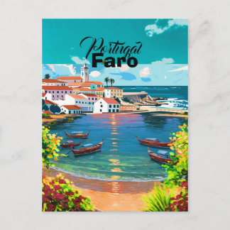 Art de carte postale de voyage à Faro Portugal, Vo