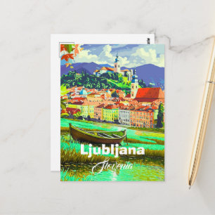Art de carte postale de voyage à Ljubljana Slovéni