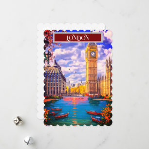 Art de carte postale de voyage à Londres, Art de v