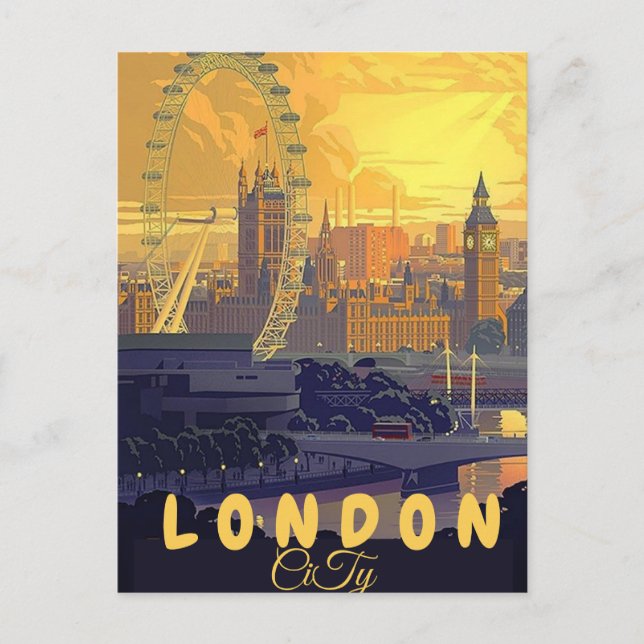 Art de carte postale de voyage à Londres, Art de v (Devant)