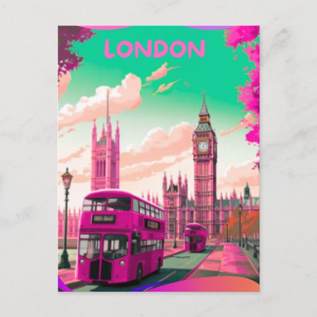 Art de carte postale de voyage à Londres, Art de v (Devant)