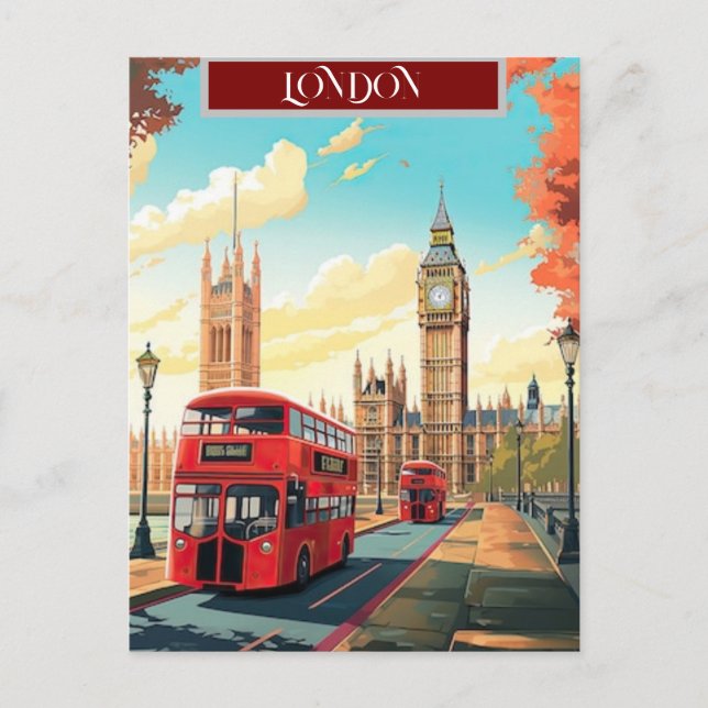 Art de carte postale de voyage à Londres, Art de v (Devant)