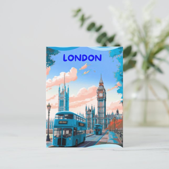 Art de carte postale de voyage à Londres, Art de v (Debout devant)
