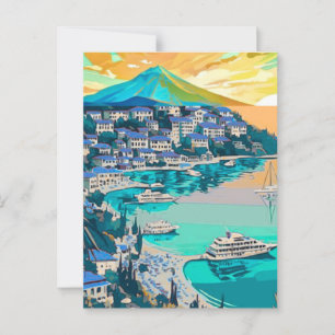 Art de carte postale de voyage à Marmaris, Marmari