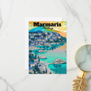 Art de carte postale de voyage à Marmaris, Marmari