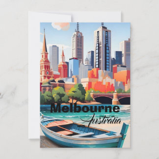Art de carte postale de voyage à Melbourne, voyage
