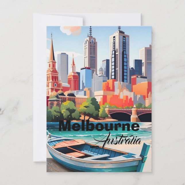 Art de carte postale de voyage à Melbourne, voyage (Devant)