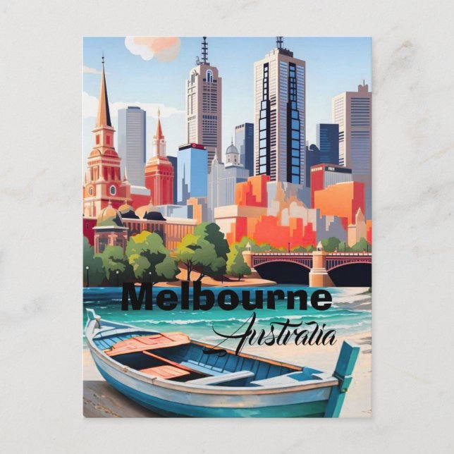 Art de carte postale de voyage à Melbourne, voyage (Devant)