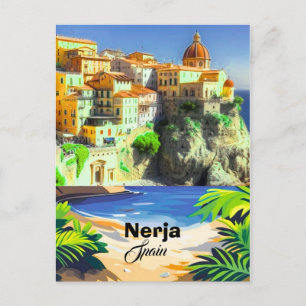 Art de carte postale de voyage à Nerja Espagne, ca