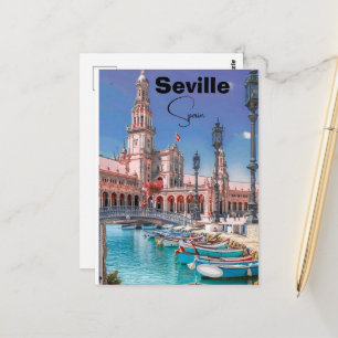 Art de carte postale de voyage à Séville Espagne,