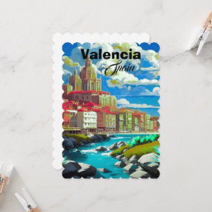 Art de carte postale de voyage à Valence Espagne,