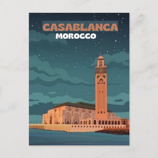 Art de carte postale de voyage au Maroc, Art de vo (Devant)