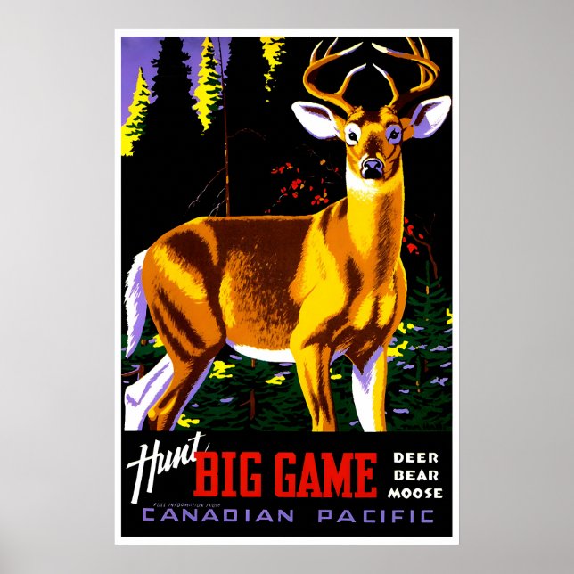 Art de chasse au cerf Chasse Affiche de gros gibie (Devant)