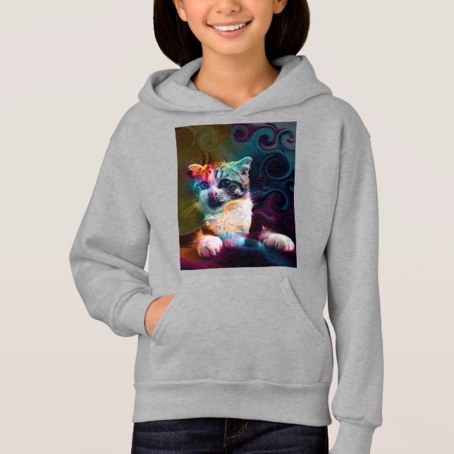 ART DE CHAT COLORÉ DRÔLE ET TENDANCE (Devant)