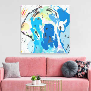 Art de chien moderne sur toile Linogravure Grand