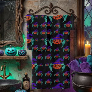 Art de citrouille d'Halloween effrayant avec araig