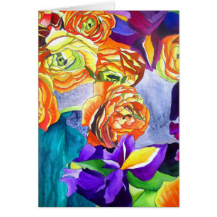 Art de couleur pour aquarelle de Ranunculus et
