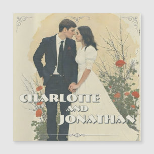 Art de couple de mariage romantique vintage
