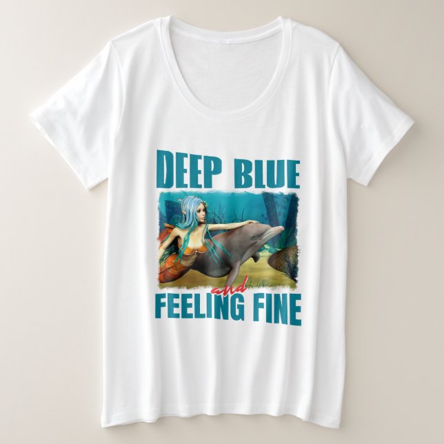 Art de dauphin sirène bleu profond et se sentant b (Design devant)