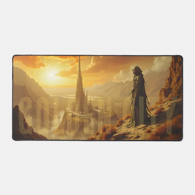 Art de fantasy sci-fi futuriste de la ville dorée (Recto)