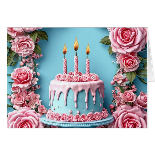 Art de fête d'anniversaire coloré (Devant horizontal)
