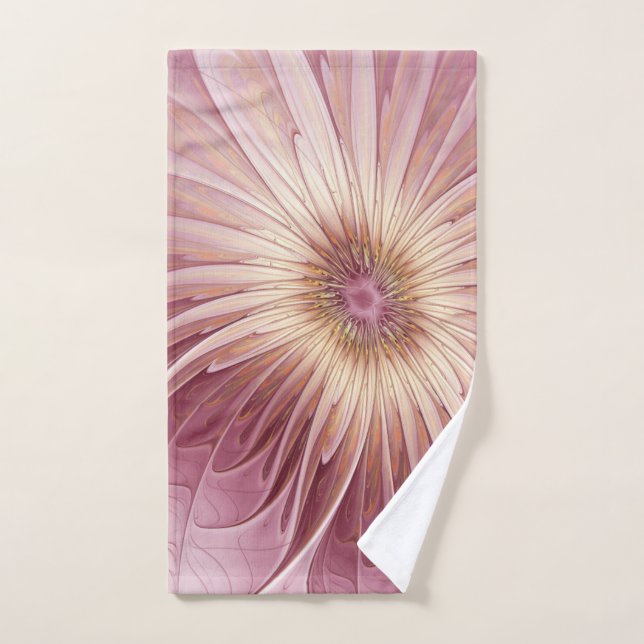 Art de fractale de fleur abstraite et nuances de B (Serviette à main)