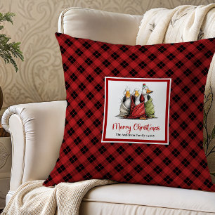 Art de jeté de coussin fantaisie d'oie bizarre de