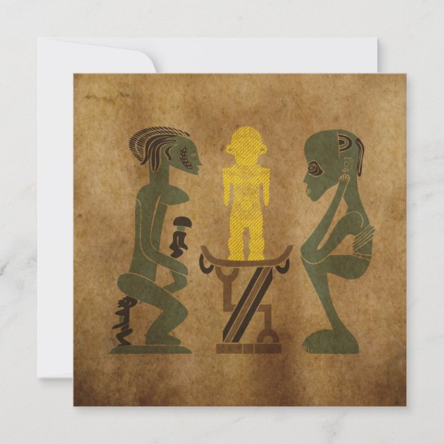 Art de la gravure de roche de la scène tribale afr (Devant)