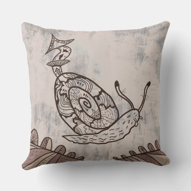 art de la ligne d'escargot Halloween Coussin (Verso)