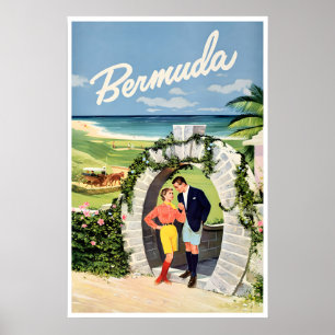 Art de l'affiche de voyage aux Bermudes Impression