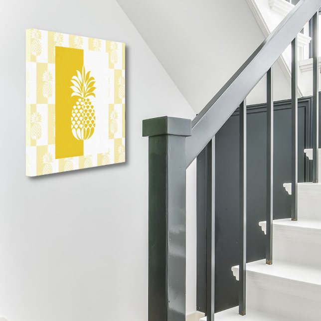 Art de l'ananas | Impression sur toile moderne or  (Créateur téléchargé)