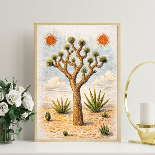 Art de l'arbre de Joshua   art mural bohème nature