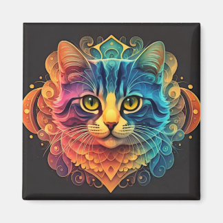 Art de l'encre coloré Magnet de chat