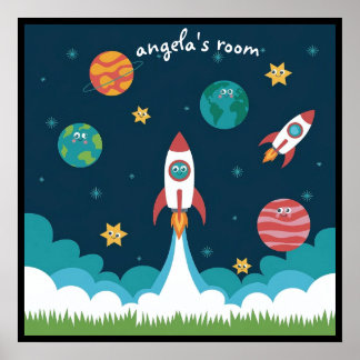 Art de l'espace fantaisiste pour affiche de chambr