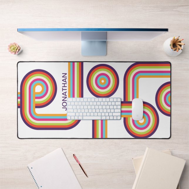 Art de ligne colorée rétro (Bureau 1)