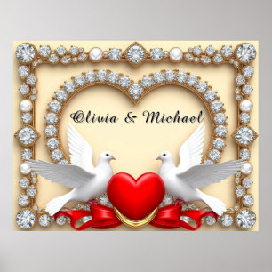 🕊️ Art de mariage romantique pour décoration de c
