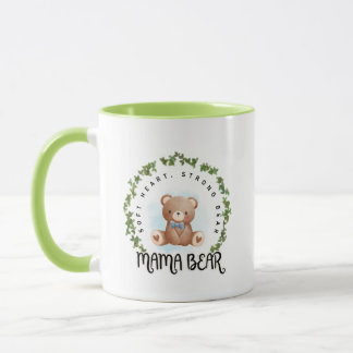 Art de mug de maman ours en aquarelle florale