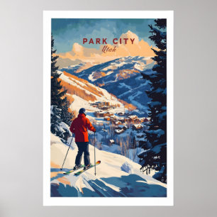 Art de mur de ski de Park City Impression de ski 1