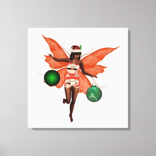 Art de mur de toile de fée de Noël africain-améric (Recto)