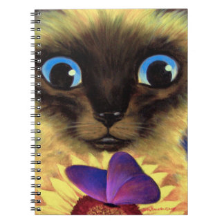 Art de peinture de chat siamois de carnet de notes