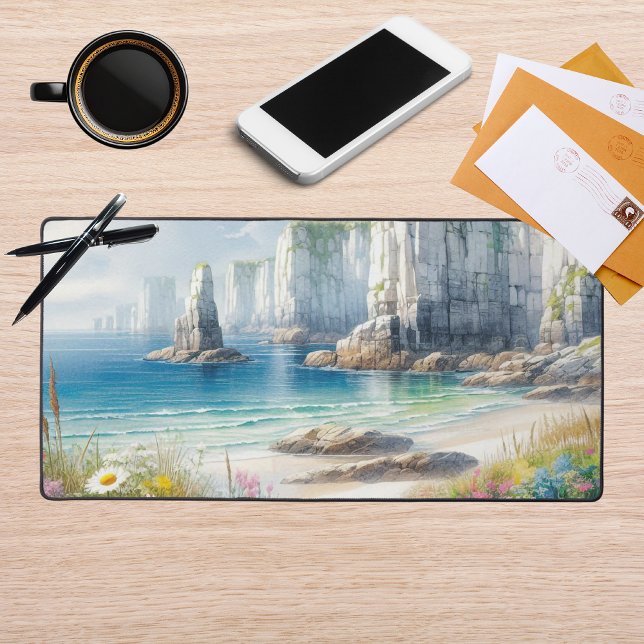 Art de plage de fleurs sauvages de falaises côtièr (Créateur téléchargé)
