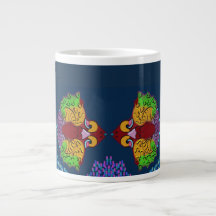 Art de poisson abstrait en écriture thaïe | Mug gé