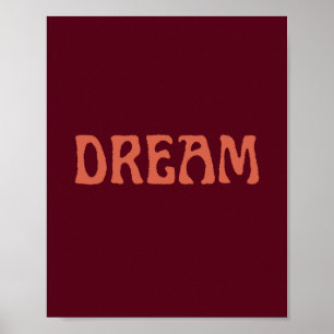 Art de rêve Poster Wall Art en Bourgogne et Orange