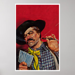 Art de salle de poker Impression de cow-boy occide