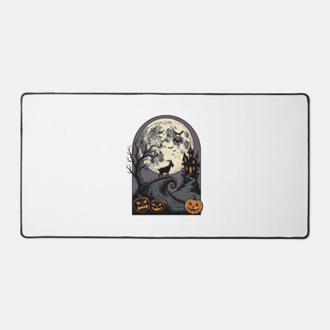 Art de silhouette Halloween vintage lune chèvre ha (Recto)