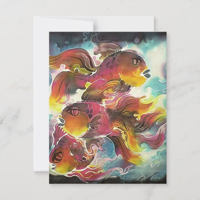 Art de soie de poisson rouge coloré (Devant)